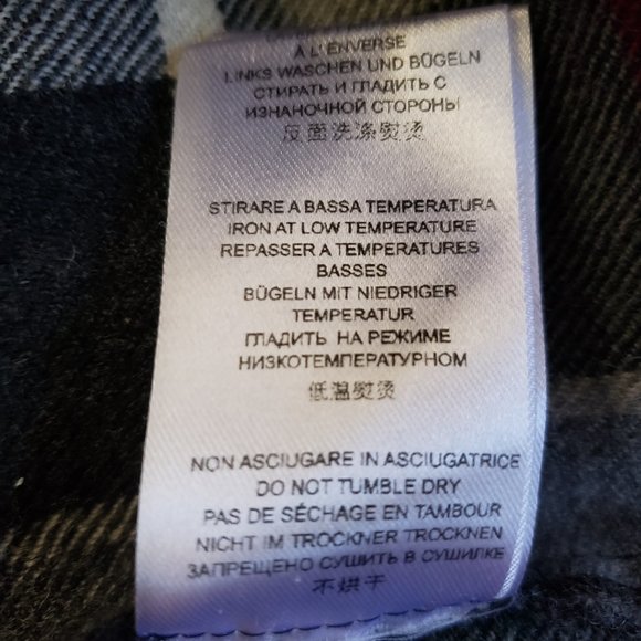 Pietro Brunelli Milano Italy Gray Maroon Plaid Bateau Wool Shift Dress Academia - Picture 16 of 16